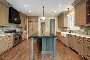 Kitchen in new construction home clipart