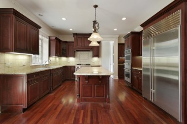 Kitchen in new construction home clipart