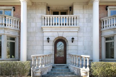 Close up of new construction home