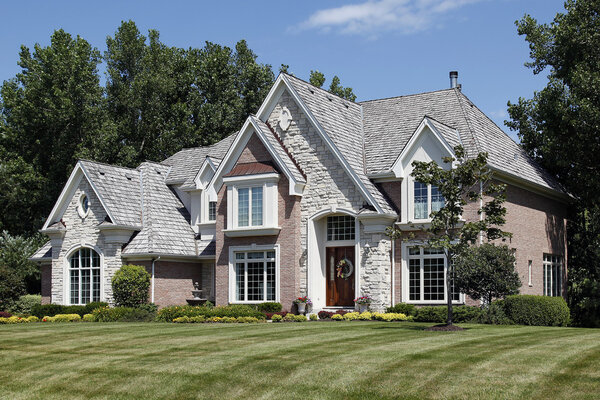Luxury brick home in suburbs