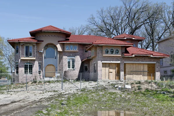 stock image Abandoned new construction home