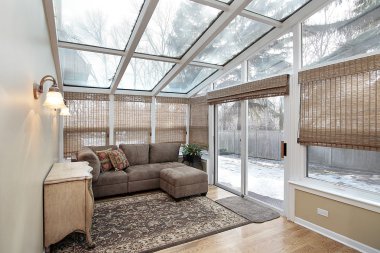 Family room with skylights clipart