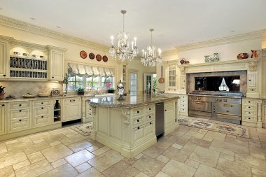 Kitchen in traditional home clipart