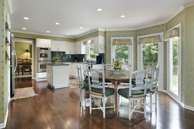 Kitchen with green tones clipart