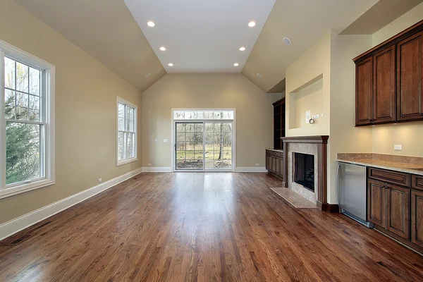 Family room in new construction home — Stock Photo, Image
