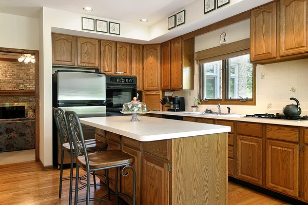 Wood cabinet kitchen — Stock Photo, Image