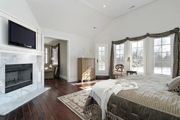 Master bedroom in new construction home — Stock Photo, Image