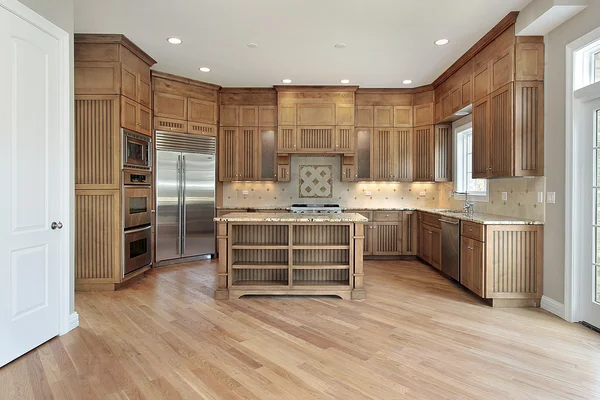 Wood cabinet kitchen Royalty Free Stock Photos