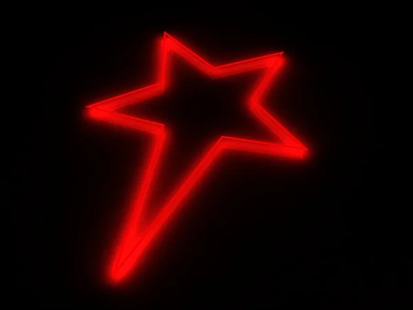 Estrela de néon vermelho — Fotografia de Stock