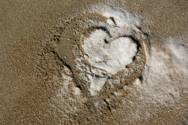 Heart in sands — Stock Photo, Image