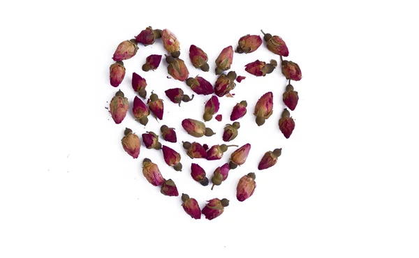 Corazón de capullos de rosa — Foto de Stock