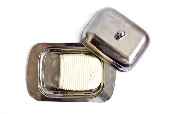 Manteiga em prato — Fotografia de Stock