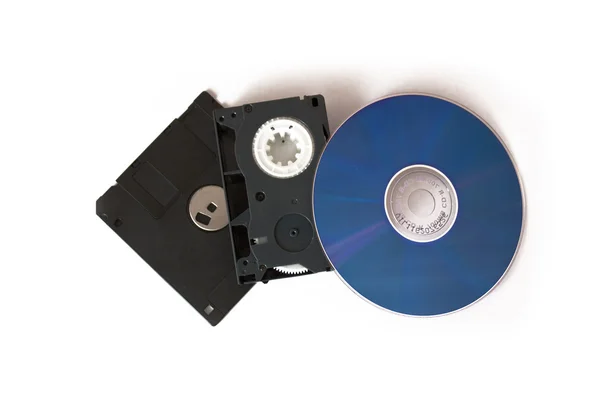 磁盘、 软盘、 盒式磁带 — 图库照片