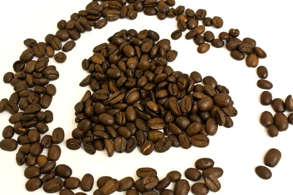 Granos de café corazón — Foto de Stock