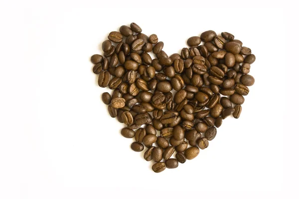 Kahve çekirdekleri yapılan kalp — Stok fotoğraf