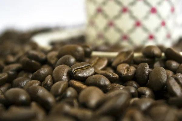 Beans and cup — Stock Photo, Image