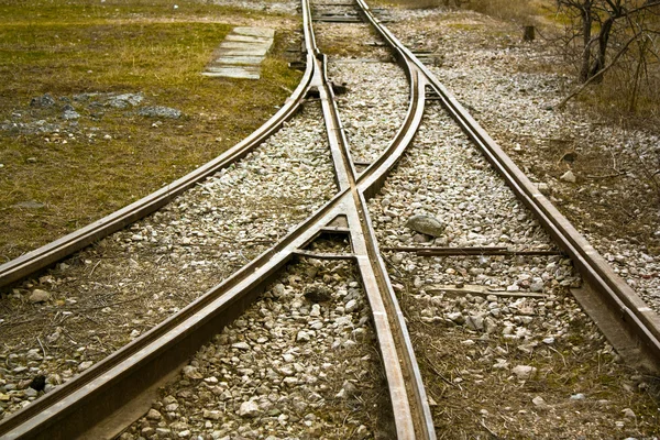 녹슨 트램 트랙 — 스톡 사진