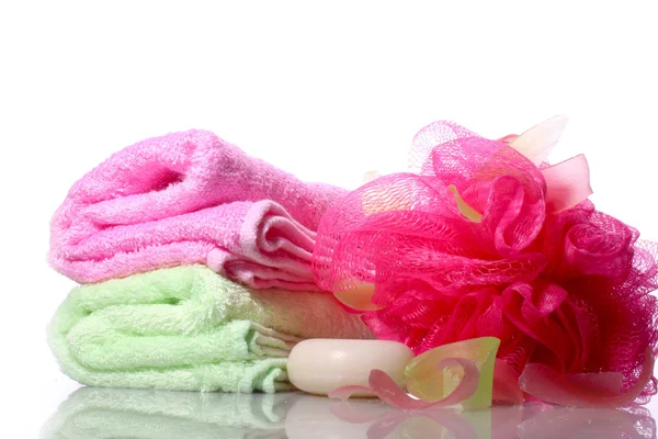Handgemaakte zeep en washandje — Stockfoto