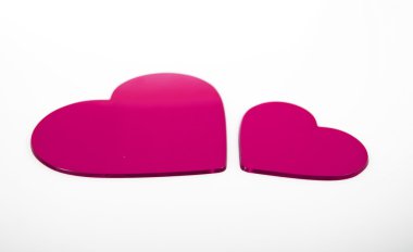 Two fuchsia hearts clipart