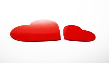 Two red hearts clipart