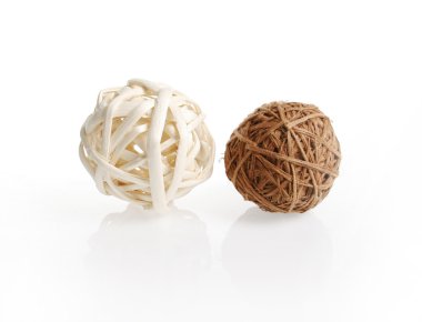 Two decorative wicker wooden balls clipart