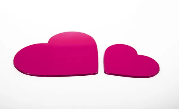 Two fuchsia hearts — Stock Photo, Image