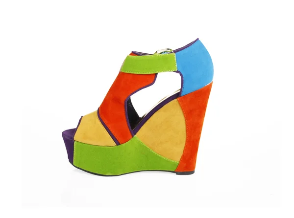 Sapato de cunha plataforma colorida — Fotografia de Stock
