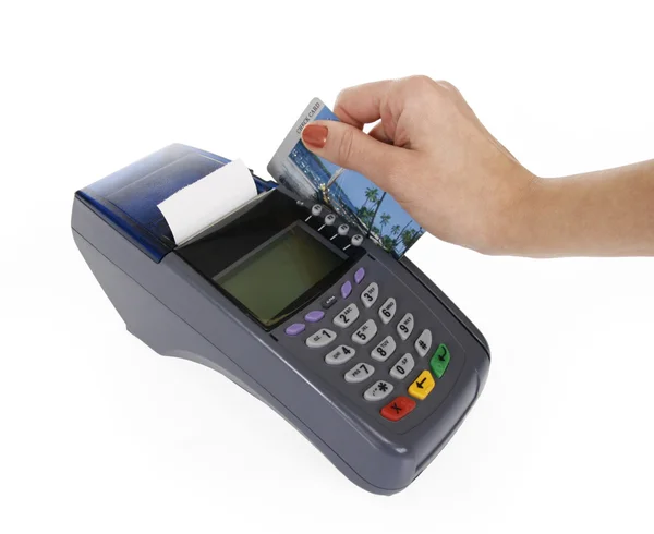 Okamžik platby kreditní kartou — Stock fotografie