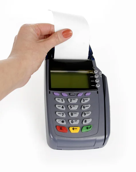 Oderwać papier otrzymania płatności maszyny — Zdjęcie stockowe