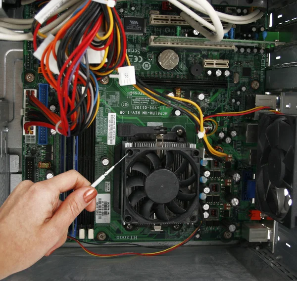 Reparera processor för dator — Stockfoto