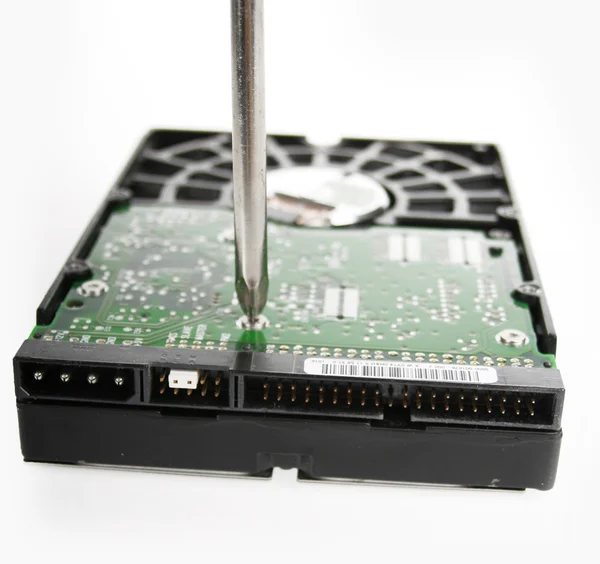 Repairing a computer hard drive — Stock Photo, Image