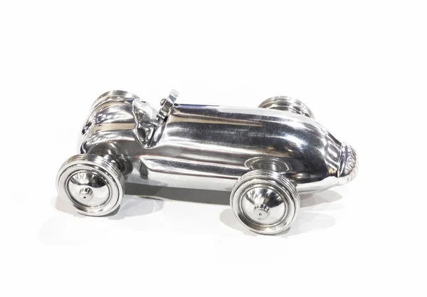 Вінтажний срібний іграшковий автомобіль — стокове фото