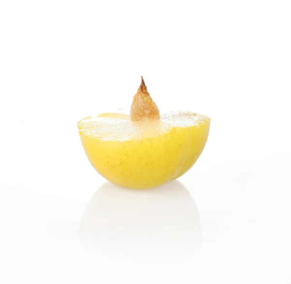 Half of yellow plum — Stock Photo, Image