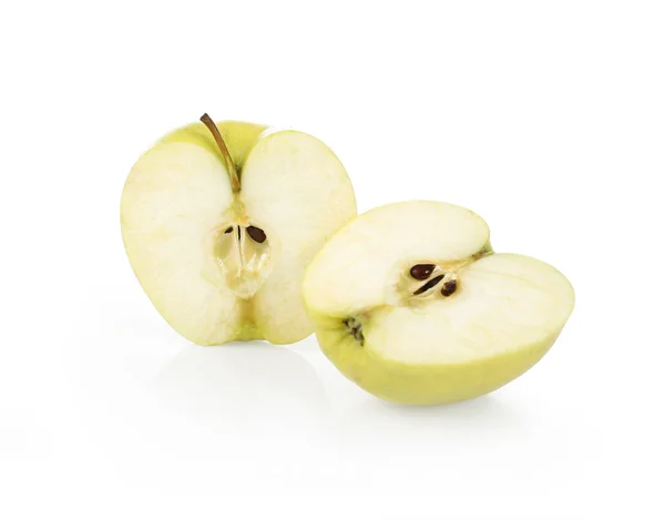 Halves of green apple — Stock Photo, Image