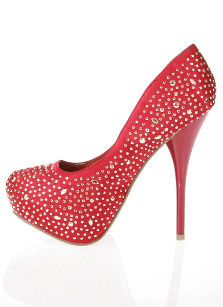 Röd jeweled sko — Stockfoto