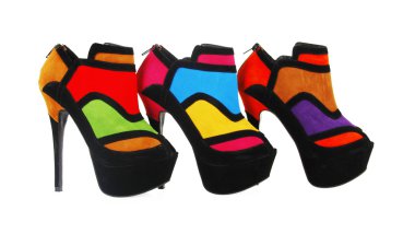 Trendy colorful shoes clipart