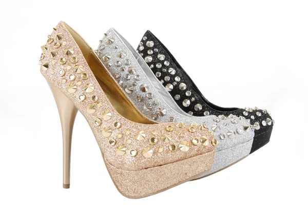 Glitter spiked shoes — Stock Photo, Image