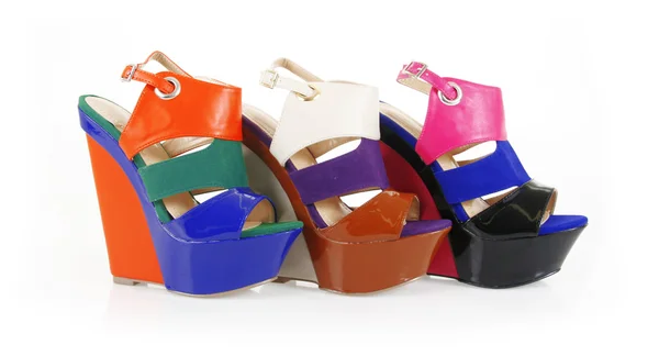 Zapatos de cuñas coloridas —  Fotos de Stock
