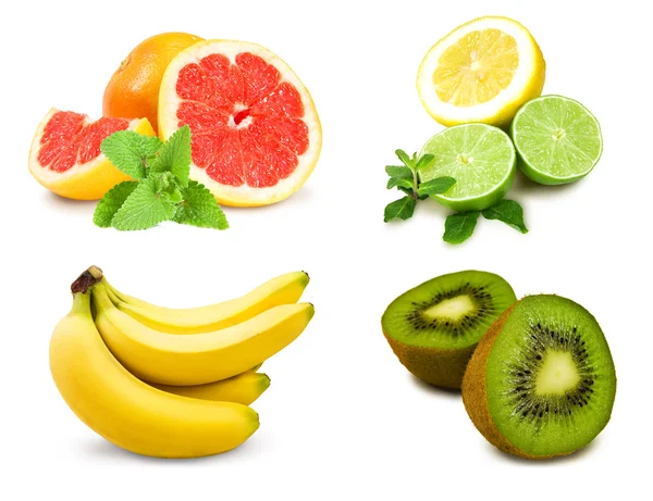 stock image Collage of tropical fruits