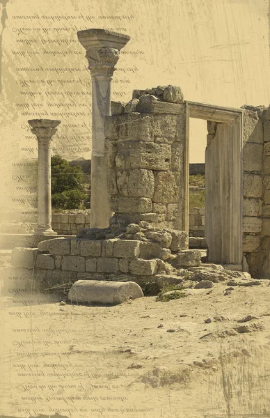 Antecedentes con las ruinas de la ciudad griega — Foto de Stock