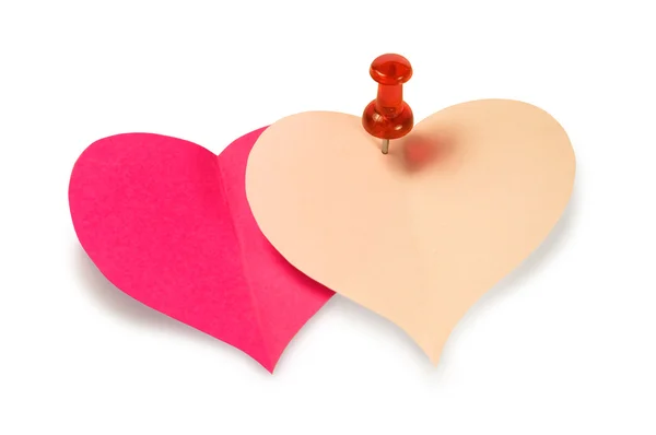 Two paper hearts — Stock Photo, Image