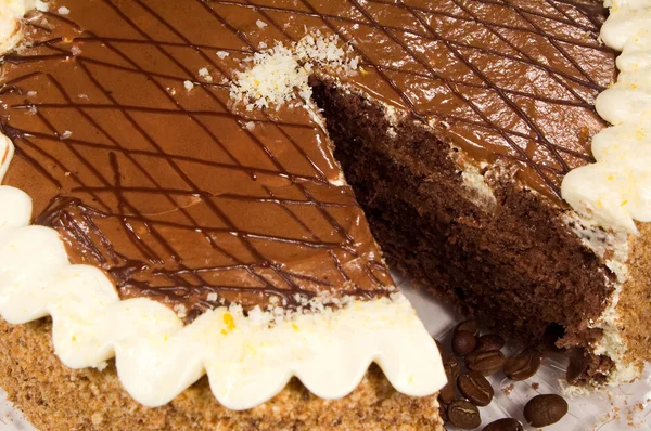 stock image Chocolate cake with coffee beans