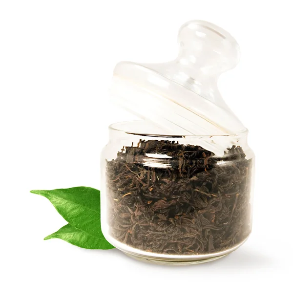 Tea in a glass jar — Stock Photo, Image