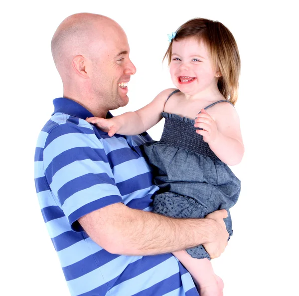 美しい娘と一緒に笑っているハンサムな父親 — ストック写真