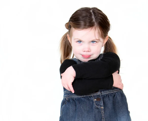 Sassy child with arms folded — Stock Photo, Image
