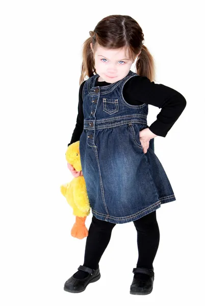 Pretty toddler girl with hand on hips — Stock Photo, Image