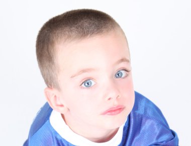 Close-up portrait of young preschool boy clipart