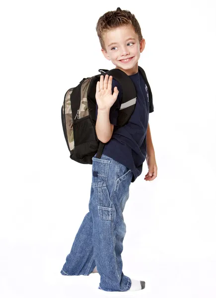 小男孩用背包 — 图库照片