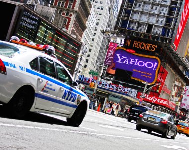 Times Square and NYPD location NYC clipart