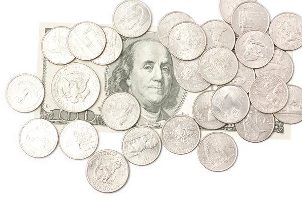 Hoop van muntenmontón de monedas — Stockfoto